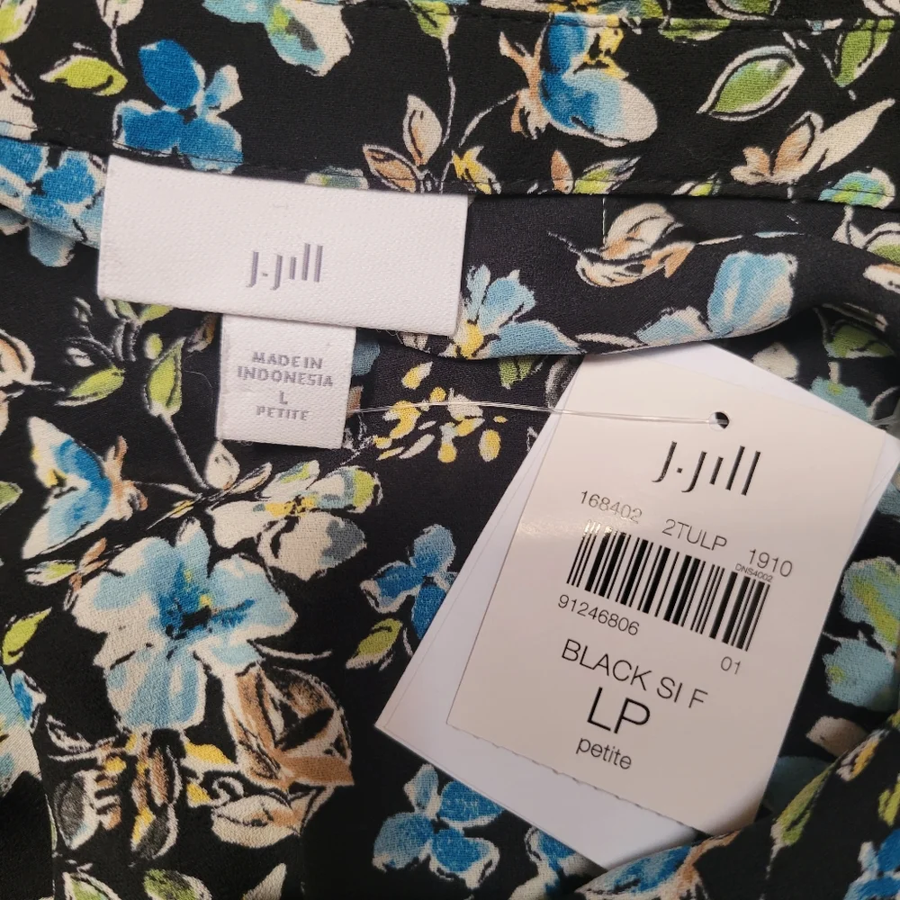 J Jill Floral Button Down Long Sleeve Top
